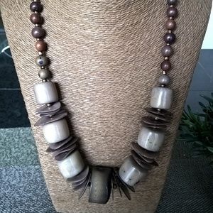TAGUA and ACAI SEED NECKLACE, NEW, ARTISANAL